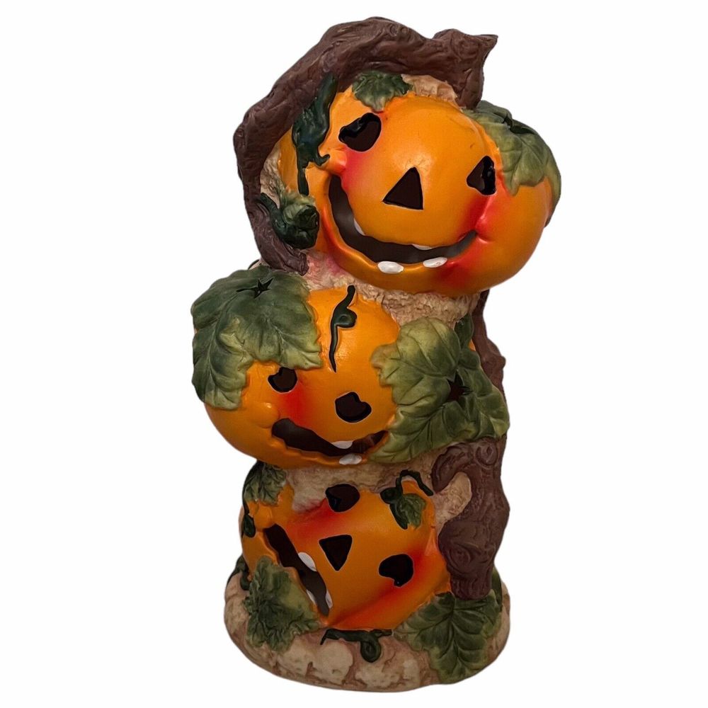 Vintage Halloween‎ Lamp Pumpkin Patch Stack Decoration ~ WORKS!